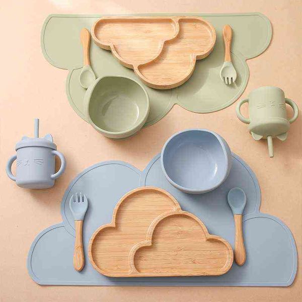 6pcs wooden clouds dinner plate silicone baby feeding set baby feeding supplies kids bamboo dinnerware baby tableware gift set g1210
6pcs wooden clouds dinner plate silicone baby feeding set baby feeding supplies kids bamboo dinnerware baby tableware gift set g1210