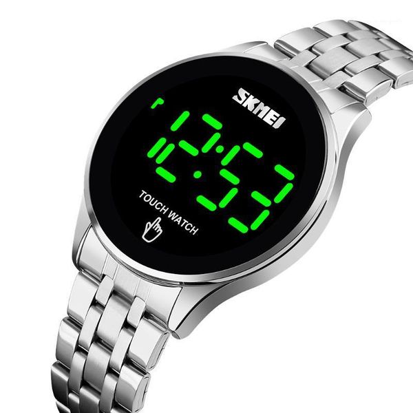 men digital watch fashion touch screen led display 30m waterproof stainless steel strap business erkek kol saati masculino wristwatches, Slivery;brown
men digital watch fashion touch screen led display 30m waterproof stainless steel strap business erkek kol saati masculino wristwatches, Slivery;brown