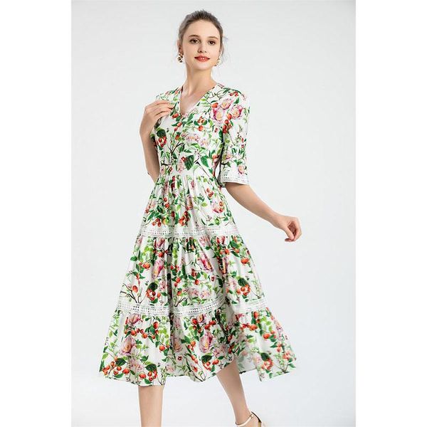 party dresses women elegant dress runway v-neck half sleeves floral print casual vestidos np1778n, White;black
party dresses women elegant dress runway v-neck half sleeves floral print casual vestidos np1778n, White;black