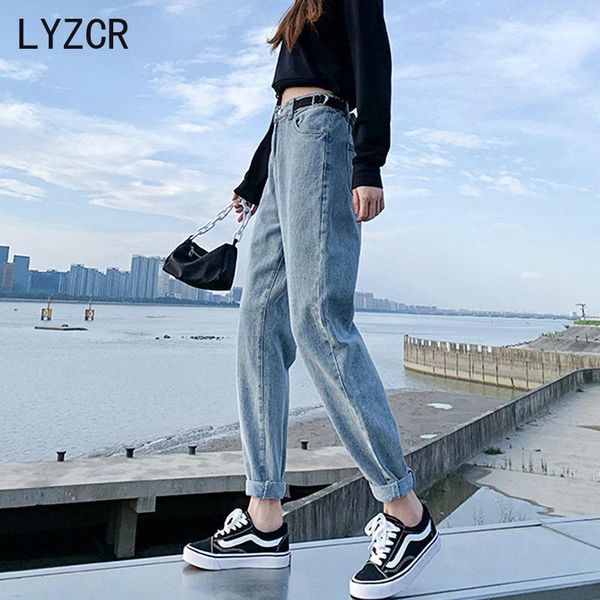 lyzcr autumn women sreetwear mom high waist loose harem jeans pants boyfriend black ladies denim trousers casual, Blue
lyzcr autumn women sreetwear mom high waist loose harem jeans pants boyfriend black ladies denim trousers casual, Blue