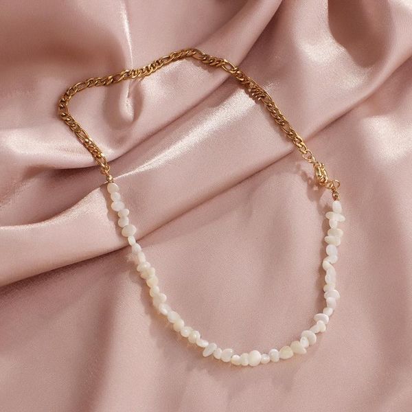 chokers stainless steel chunky clavicle chain with nature shell beads in asymmetrical design necklaces for women western style jewelry, Golden;silver
chokers stainless steel chunky clavicle chain with nature shell beads in asymmetrical design necklaces for women western style jewelry, Golden;silver