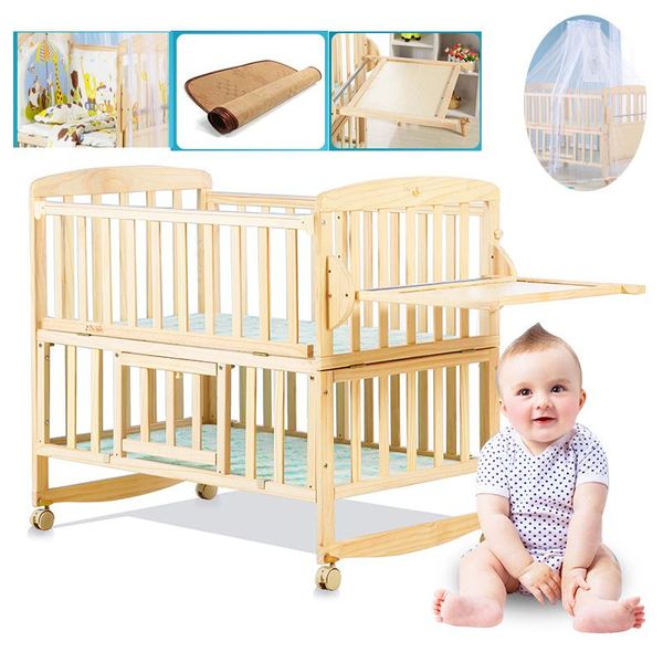 baby cribs beedome pine crib with shelf, can extend to 1.4meter kids bed, rocking cradle have 4 wheels
baby cribs beedome pine crib with shelf, can extend to 1.4meter kids bed, rocking cradle have 4 wheels