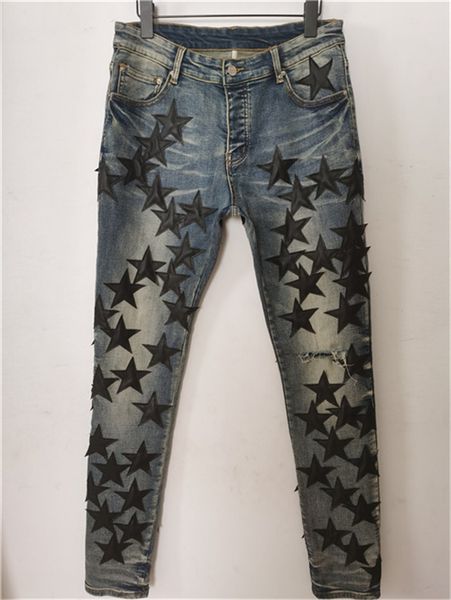 21ss mens designer slim-leg business casual jeans patchwork denim capris classic fashion club clothing sports and leisure skinny holes, Blue
21ss mens designer slim-leg business casual jeans patchwork denim capris classic fashion club clothing sports and leisure skinny holes, Blue