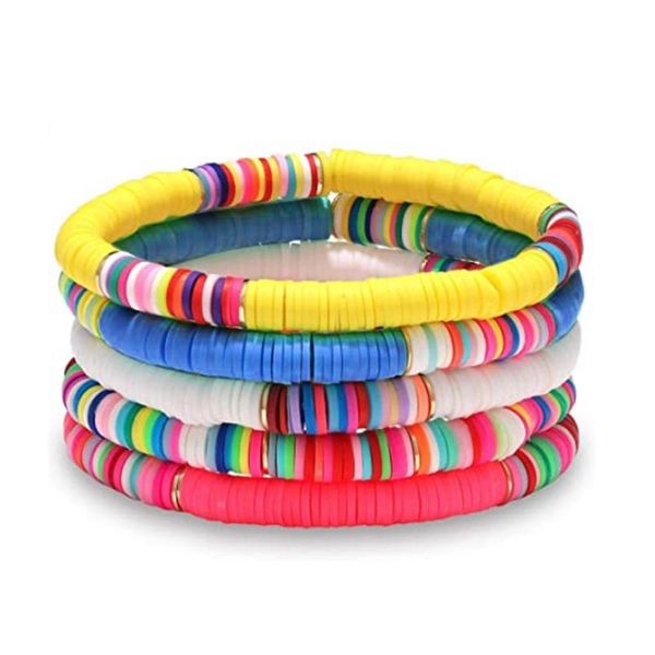 tennis bohemian 5/7pcs multicolor women boho rainbow polymer clay string beads exquisite bracelet wristband bangle friends gift, Golden;silver
tennis bohemian 5/7pcs multicolor women boho rainbow polymer clay string beads exquisite bracelet wristband bangle friends gift, Golden;silver