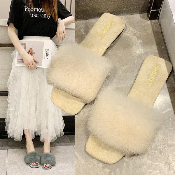 fairy wind and fur slippers female outer wear flat bottom square head open toe simple wild word sandals tide, Black
fairy wind and fur slippers female outer wear flat bottom square head open toe simple wild word sandals tide, Black