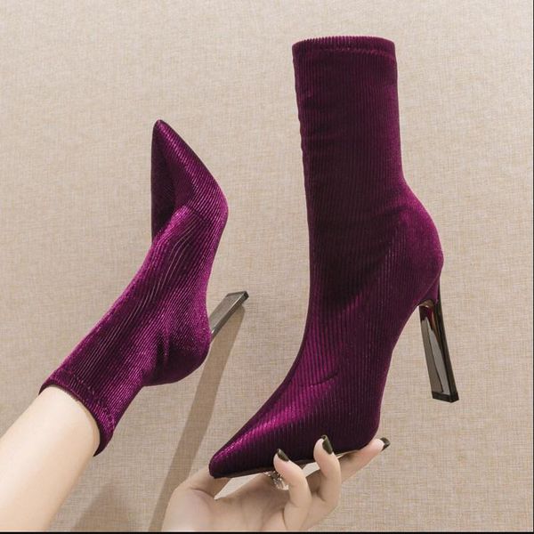 high-heeled boots woman booties women short boots female pointed toes slip on slim fall/winter shoes purple black
high-heeled boots woman booties women short boots female pointed toes slip on slim fall/winter shoes purple black