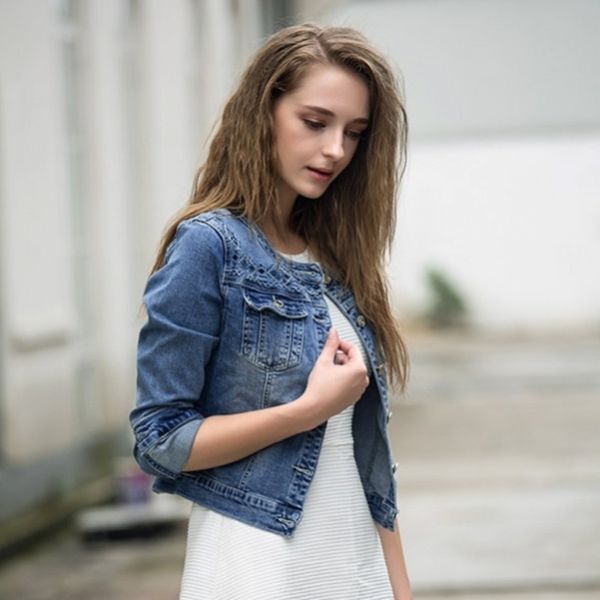 women's jackets fall long sleeve short denim jacket for female casual woman vintage embroidered fine fit jeans coat yq33, Black;brown
women's jackets fall long sleeve short denim jacket for female casual woman vintage embroidered fine fit jeans coat yq33, Black;brown