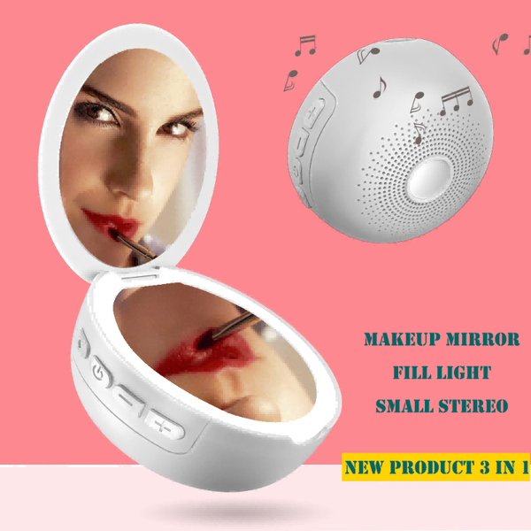 compact mirrors portable makeup mirror, multifunctional design, creative bluetooth speaker, led fill light, 3 times magnification mirror
compact mirrors portable makeup mirror, multifunctional design, creative bluetooth speaker, led fill light, 3 times magnification mirror