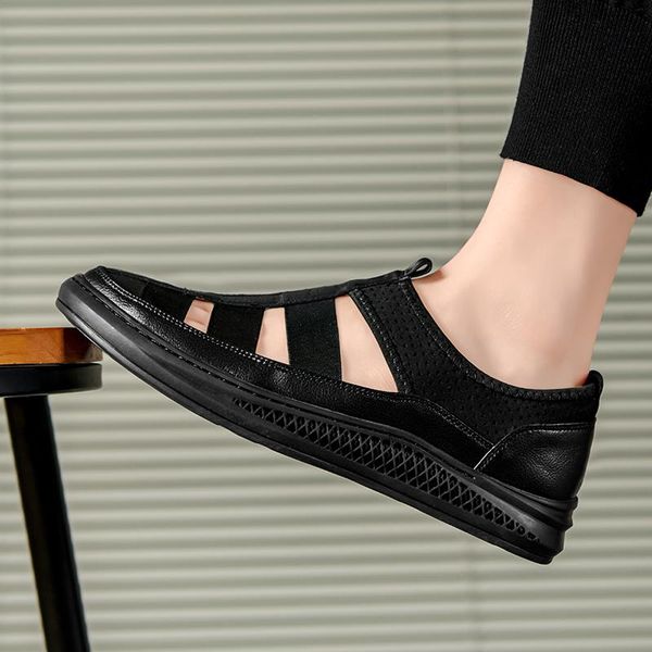 sandals summer men's leather business casual shoes roman breathable outdoor beach sneakers zapatillas hombre, Black
sandals summer men's leather business casual shoes roman breathable outdoor beach sneakers zapatillas hombre, Black