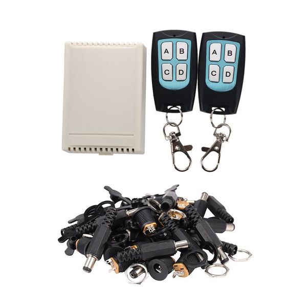 smart home control dc 12v 4 channel 200m wireless rf remote switch 2 transmitter + receiver with 5.5x2.1mm power connector
smart home control dc 12v 4 channel 200m wireless rf remote switch 2 transmitter + receiver with 5.5x2.1mm power connector