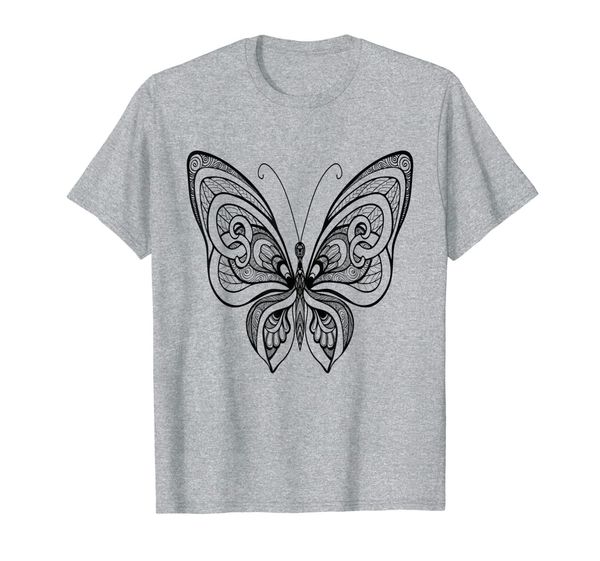 butterfly colouring book style t-shirt, White;black 
butterfly colouring book style t-shirt, White;black