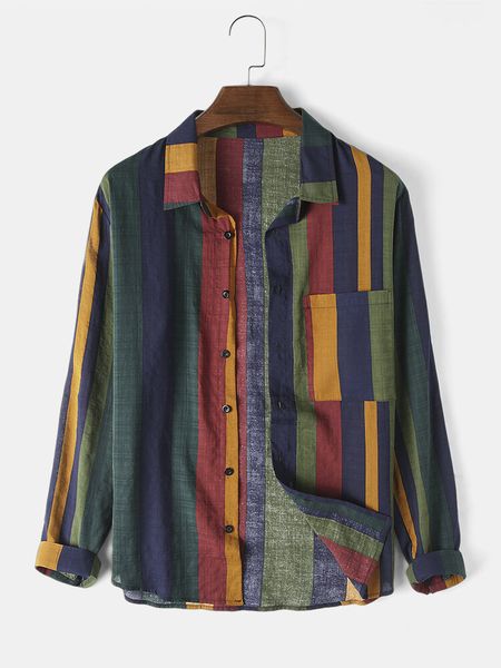 Men's striped shirt 2020 men's contrast cotton hemp ribbon breathable Long Sleeve Shirt, White;black
Men's striped shirt 2020 men's contrast cotton hemp ribbon breathable Long Sleeve Shirt, White;black