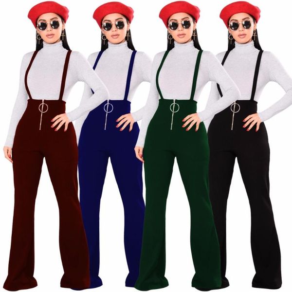 women's pants & capris 2021 high waist large round buckle zipper flared leg suspenders fashion slim black red blue green, Black;white
women's pants & capris 2021 high waist large round buckle zipper flared leg suspenders fashion slim black red blue green, Black;white