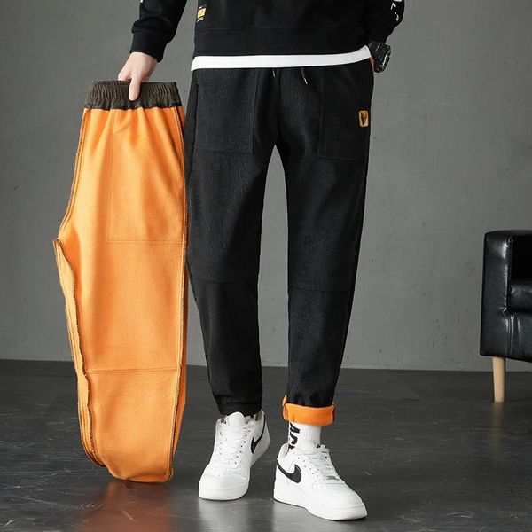men's pants warm fleece corduroy trousers men 2021 winter casual streetwear ankle-length cozy all-match thick jogger, Black
men's pants warm fleece corduroy trousers men 2021 winter casual streetwear ankle-length cozy all-match thick jogger, Black