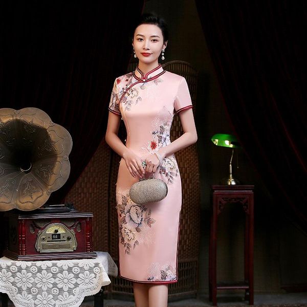 traditional lady print floral satin cheogsam bride wedding party straight skirt chinese dress knee-length 2021 spring qipao gown ethnic clot, Red
traditional lady print floral satin cheogsam bride wedding party straight skirt chinese dress knee-length 2021 spring qipao gown ethnic clot, Red