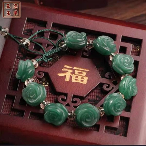 authentic natural a cargo dongling roses mens and womens fashion green jade bracelet, Black
authentic natural a cargo dongling roses mens and womens fashion green jade bracelet, Black
