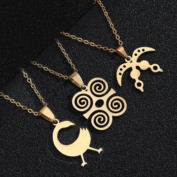 chains stainless steel adinkra necklace for women men african symbols pendant gold link chain bijoux collier jewelry bff, Silver
chains stainless steel adinkra necklace for women men african symbols pendant gold link chain bijoux collier jewelry bff, Silver