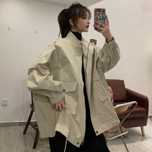 women's trench coats 2021 abrigo mujer autumn fashion winter casual tooling straight jacket female korean version commute loose coat zi, Tan;black
women's trench coats 2021 abrigo mujer autumn fashion winter casual tooling straight jacket female korean version commute loose coat zi, Tan;black