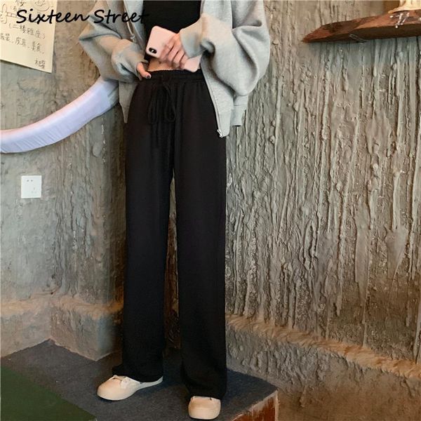 black high waisted pants spring autumn 2021 grey drawstring trouser baggy straight wide leg korean clothing fashion chic women's & capr, Black;white
black high waisted pants spring autumn 2021 grey drawstring trouser baggy straight wide leg korean clothing fashion chic women's & capr, Black;white