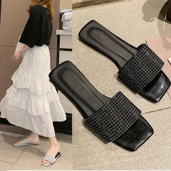 slippers women flat summer glitter slides square open toe ladies shoes soft comfortable flip flops bling casual female sandals, Black
slippers women flat summer glitter slides square open toe ladies shoes soft comfortable flip flops bling casual female sandals, Black