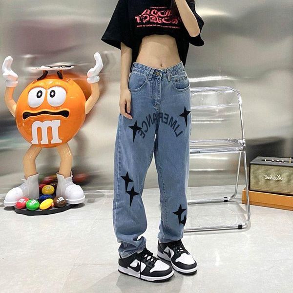 women's jeans embroidered autumn street retro baggy straight leg pants trousers, Blue
women's jeans embroidered autumn street retro baggy straight leg pants trousers, Blue
