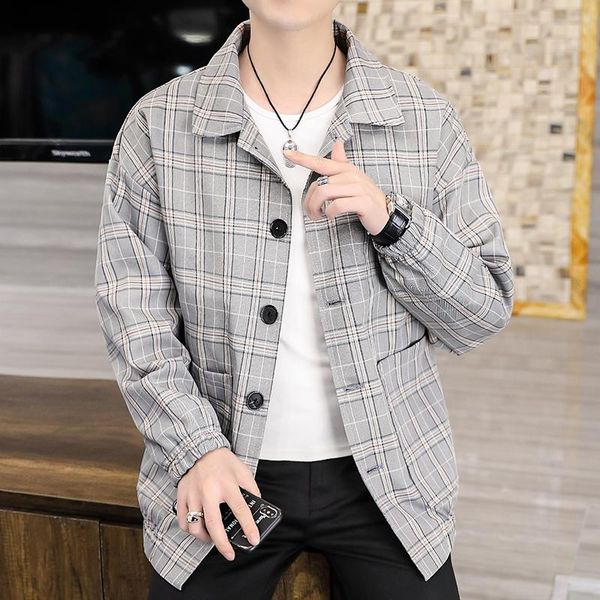 men's jackets m-3xl coat 2021 spring and autumn long-sleeved loose fashion trend plaid blazer youth jacket, Black;brown
men's jackets m-3xl coat 2021 spring and autumn long-sleeved loose fashion trend plaid blazer youth jacket, Black;brown