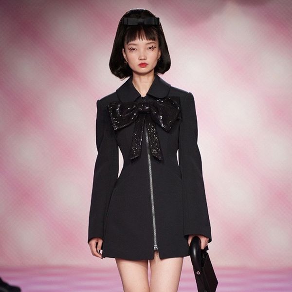 suits fashion elegant black blazer 2021 spring runway sequins bows slim women coat zipper up suit jacket, White;black
suits fashion elegant black blazer 2021 spring runway sequins bows slim women coat zipper up suit jacket, White;black