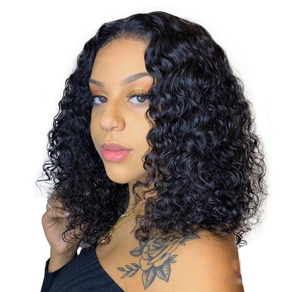 lace wigs black color brazilian deep wave human hair bob wig natural hairline remy short curly front with baby, Black;brown
lace wigs black color brazilian deep wave human hair bob wig natural hairline remy short curly front with baby, Black;brown