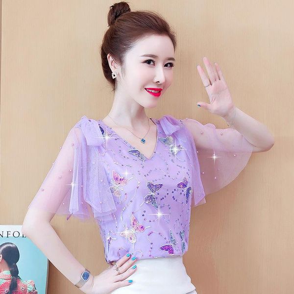 women's blouses & shirts temperament chiffon shirt summer 2021 fashion net yarn western style all-match casual short-sleeved top, White
women's blouses & shirts temperament chiffon shirt summer 2021 fashion net yarn western style all-match casual short-sleeved top, White