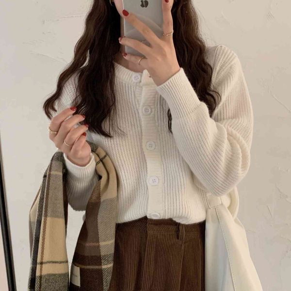 solid women sweater thicken korean knitted cardigans long sleeve high waist streetwear chic coats 210416, White;black
solid women sweater thicken korean knitted cardigans long sleeve high waist streetwear chic coats 210416, White;black