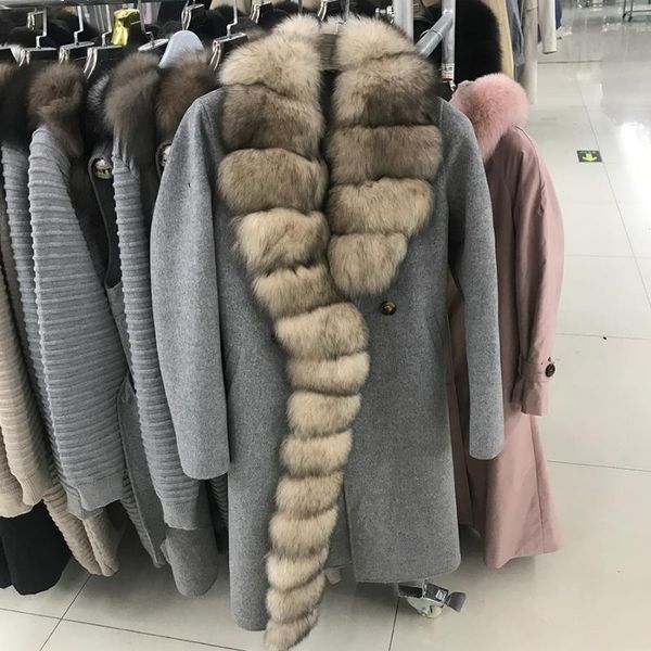 women's fur & faux 2021 fashion women coat wool blend jacket luxury real collar high quality, Black
women's fur & faux 2021 fashion women coat wool blend jacket luxury real collar high quality, Black