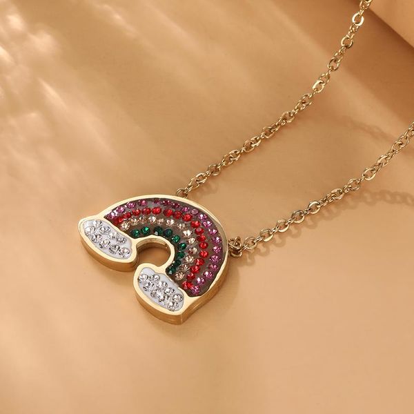 pendant necklaces 2021 stainless steel color crystal rainbow necklace charm female wedding, Silver
pendant necklaces 2021 stainless steel color crystal rainbow necklace charm female wedding, Silver