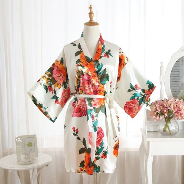 white women satin short nightgown kimono robe new bathrobe floral pajamas wedding bride bridesmaid dress gown, Black;red
white women satin short nightgown kimono robe new bathrobe floral pajamas wedding bride bridesmaid dress gown, Black;red