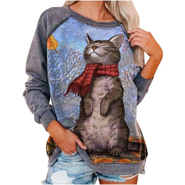 plus size t-shirt 2021 women cute cat print blouses o-neck long sleeves tunic round neck casual sweatshirt blusas elegantes#4, Black
plus size t-shirt 2021 women cute cat print blouses o-neck long sleeves tunic round neck casual sweatshirt blusas elegantes#4, Black