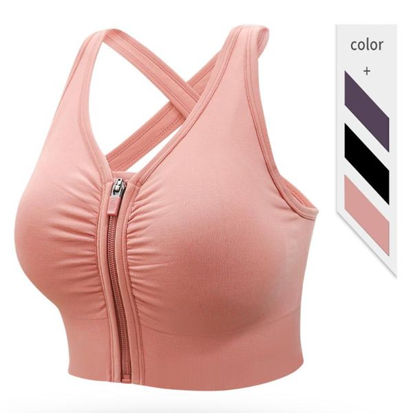 gathered sports bra front zipper underwear women's shockproof running fitness yoga vest gym clothing, White;black
gathered sports bra front zipper underwear women's shockproof running fitness yoga vest gym clothing, White;black