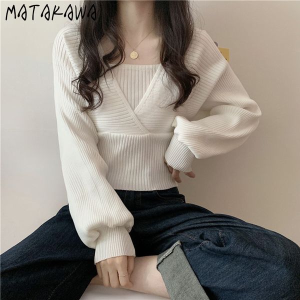 matakawa fake two-piece women's sweaters autumn and winter fashion pullovers slim-fit square-neck sweater long-sleeved 210513, White;black
matakawa fake two-piece women's sweaters autumn and winter fashion pullovers slim-fit square-neck sweater long-sleeved 210513, White;black
