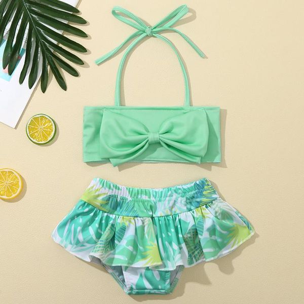 one-pieces green leaf printed girl bikini set toddler baby kids swimwear summer swimsuit bow halter ruffle swimming suit for girls children, Black
one-pieces green leaf printed girl bikini set toddler baby kids swimwear summer swimsuit bow halter ruffle swimming suit for girls children, Black