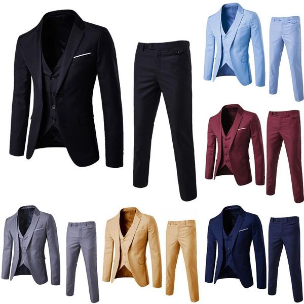 men's suits & blazers 3pcs/set luxury mens set grey formal blazer pants vest marriage tuxedo male business suit terno wedding slim, White;black
men's suits & blazers 3pcs/set luxury mens set grey formal blazer pants vest marriage tuxedo male business suit terno wedding slim, White;black