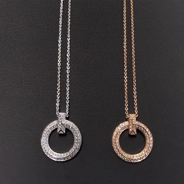 2022 brand original jewelry designer necklace zircon circle pendant women's personality simple high-end sweater chain, Silver
2022 brand original jewelry designer necklace zircon circle pendant women's personality simple high-end sweater chain, Silver