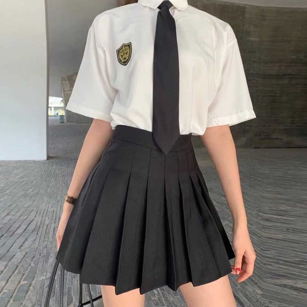 three piece set mini women skirt school uniforms a-line high waist pleated korea ulzzang casual harajuka suits & set 210608, White
three piece set mini women skirt school uniforms a-line high waist pleated korea ulzzang casual harajuka suits & set 210608, White