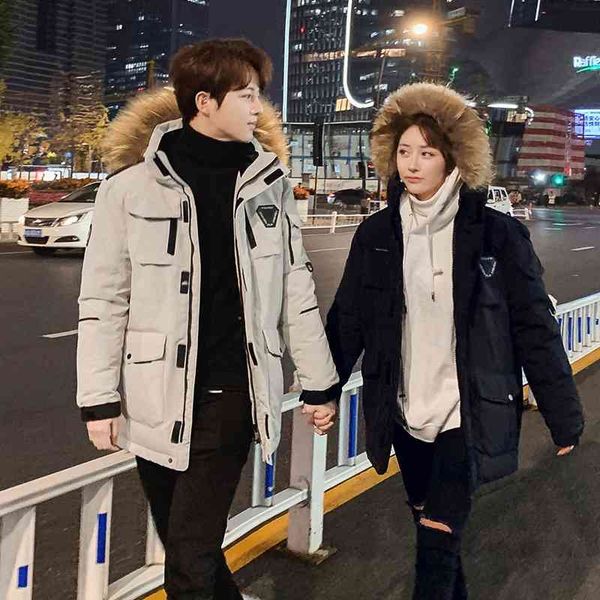 2021 new men's work clothes down jacket medium and long hair collar thickened running same couple winter fashion, Black
2021 new men's work clothes down jacket medium and long hair collar thickened running same couple winter fashion, Black