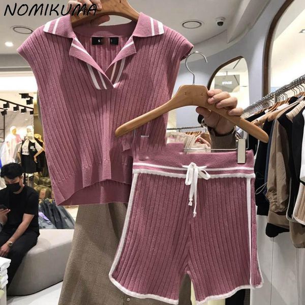 women's tracksuits nomikuma korean hit color striped women short sets turn-down collar + lace up high waist shorts fashion 2piece suit, Gray
women's tracksuits nomikuma korean hit color striped women short sets turn-down collar + lace up high waist shorts fashion 2piece suit, Gray