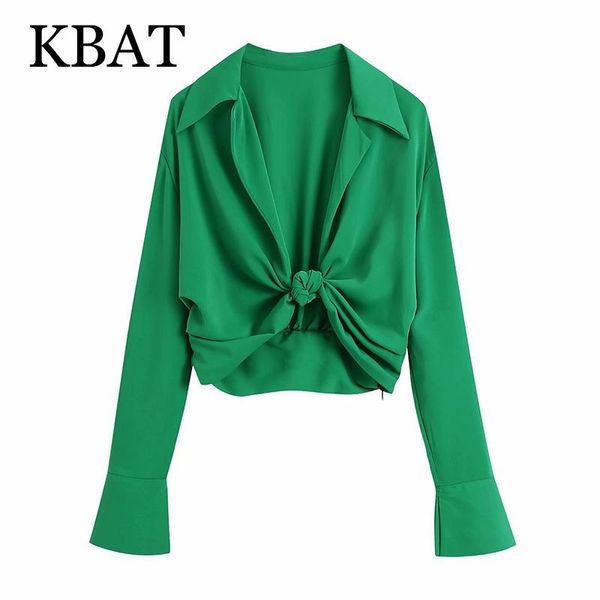women's blouses & shirts kbat 2021 fashion knot woman summer green female ruched crop women long sleeve shirt v neck, White
women's blouses & shirts kbat 2021 fashion knot woman summer green female ruched crop women long sleeve shirt v neck, White