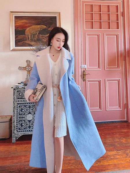 women's wool & blends double-sided cashmere coat mid-length high-end purple primary color 2021 winter style, Black
women's wool & blends double-sided cashmere coat mid-length high-end purple primary color 2021 winter style, Black
