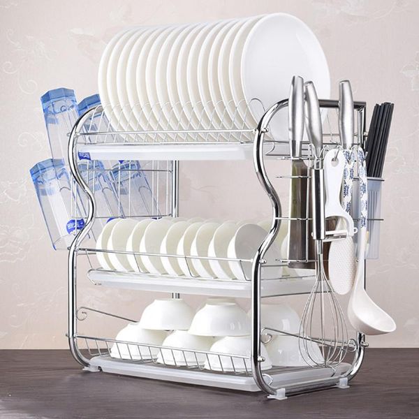 3-tier dish drying rack kitchen collection shelf drainer organizer fast us warehouse storage cycling caps & masks, Black
3-tier dish drying rack kitchen collection shelf drainer organizer fast us warehouse storage cycling caps & masks, Black