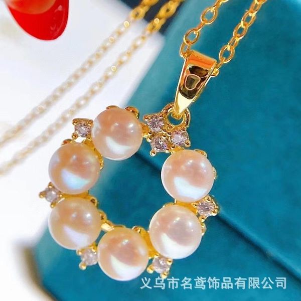 pendant necklaces genuine natural freshwater round pearl necklace for women's fashion jewelry, Silver
pendant necklaces genuine natural freshwater round pearl necklace for women's fashion jewelry, Silver