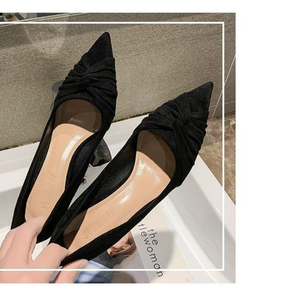 woman solid color shoes the fashion elegant women pumps pointed toe elastic thin high heels shallow dress, Black
woman solid color shoes the fashion elegant women pumps pointed toe elastic thin high heels shallow dress, Black