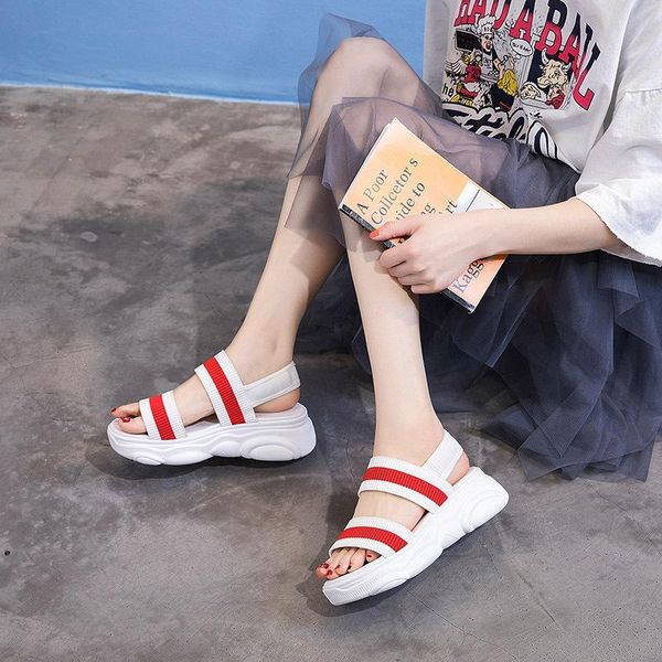fashion solid breathable sports sandals ankle strap peep toe summer women casual slip-on thick platform beach shoes, Black
fashion solid breathable sports sandals ankle strap peep toe summer women casual slip-on thick platform beach shoes, Black