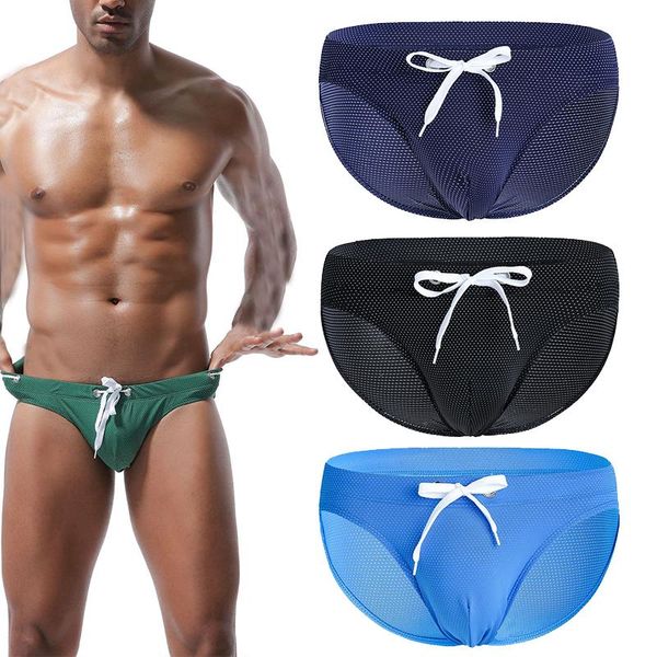 two-piece suits men tie swim briefs fashion solid color elastic beach underpants swimming male sports breathable panties swimwear
two-piece suits men tie swim briefs fashion solid color elastic beach underpants swimming male sports breathable panties swimwear