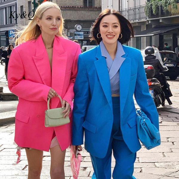 women's suits & blazers 2021 fashion week striking pink temperament loose double breasted net color suit coat women jacket oversize fem, White;black
women's suits & blazers 2021 fashion week striking pink temperament loose double breasted net color suit coat women jacket oversize fem, White;black
